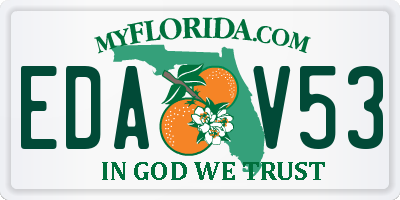 FL license plate EDAV53