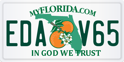 FL license plate EDAV65
