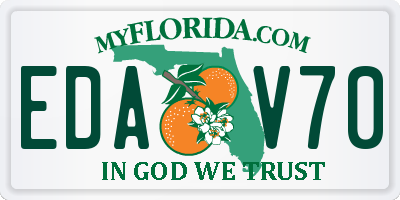 FL license plate EDAV70