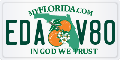 FL license plate EDAV80