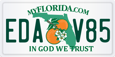 FL license plate EDAV85