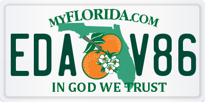 FL license plate EDAV86