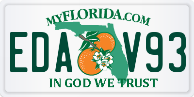 FL license plate EDAV93