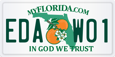 FL license plate EDAW01