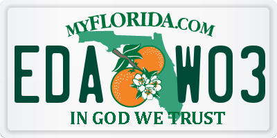 FL license plate EDAW03