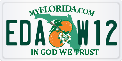 FL license plate EDAW12