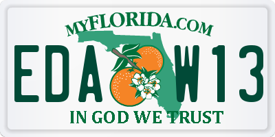 FL license plate EDAW13