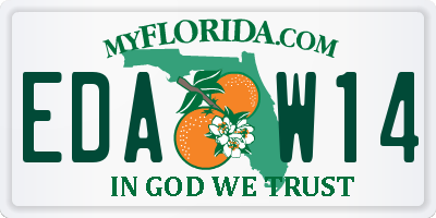 FL license plate EDAW14