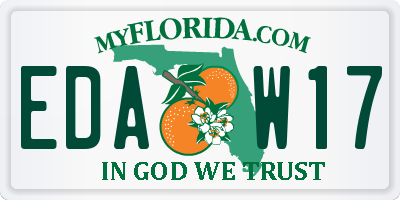 FL license plate EDAW17