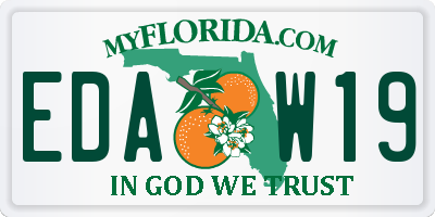 FL license plate EDAW19