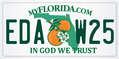 FL license plate EDAW25