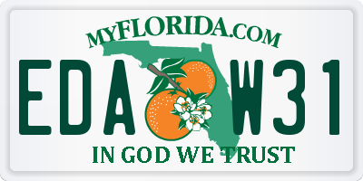FL license plate EDAW31