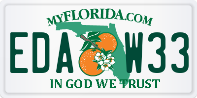FL license plate EDAW33