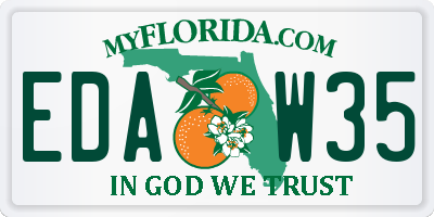 FL license plate EDAW35