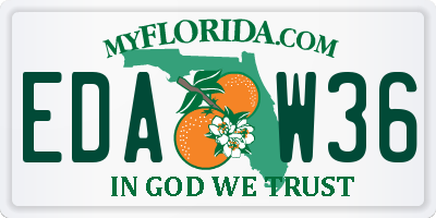 FL license plate EDAW36