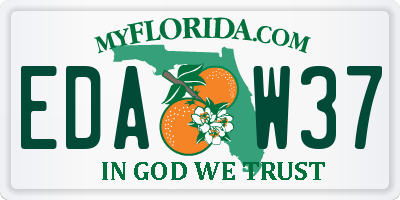 FL license plate EDAW37