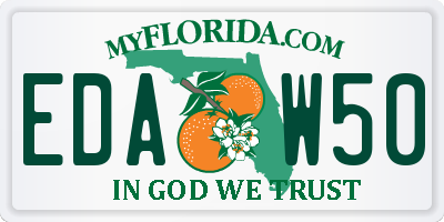 FL license plate EDAW50