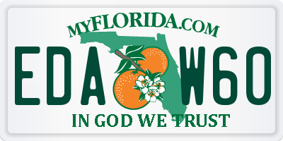 FL license plate EDAW60