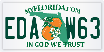 FL license plate EDAW63