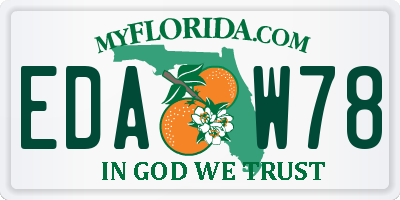 FL license plate EDAW78