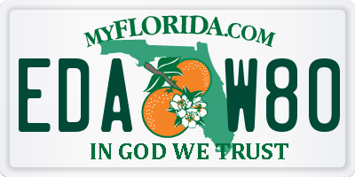 FL license plate EDAW80