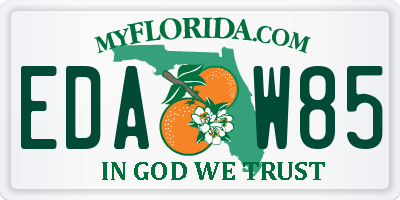 FL license plate EDAW85