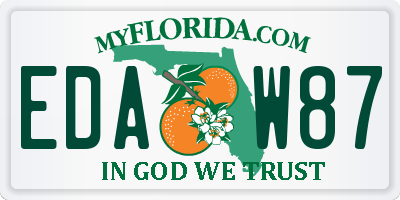 FL license plate EDAW87