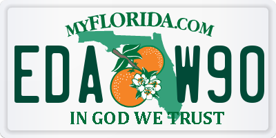 FL license plate EDAW90