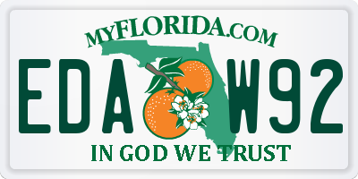 FL license plate EDAW92
