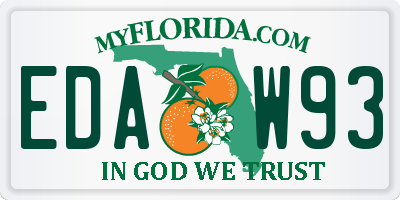 FL license plate EDAW93