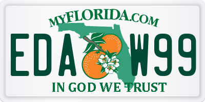 FL license plate EDAW99