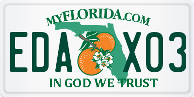 FL license plate EDAX03