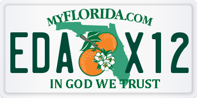 FL license plate EDAX12