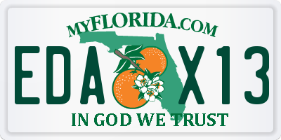 FL license plate EDAX13