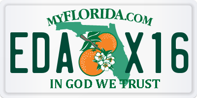 FL license plate EDAX16