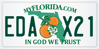 FL license plate EDAX21