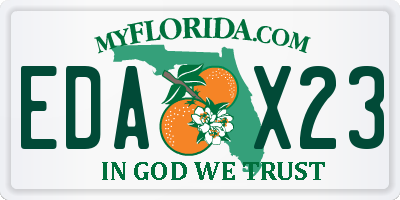 FL license plate EDAX23