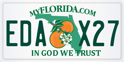 FL license plate EDAX27
