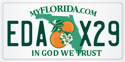 FL license plate EDAX29