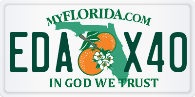 FL license plate EDAX40