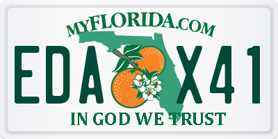 FL license plate EDAX41