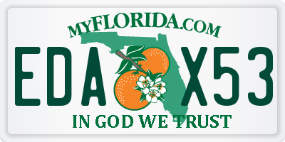 FL license plate EDAX53