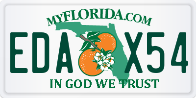 FL license plate EDAX54