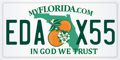 FL license plate EDAX55