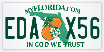 FL license plate EDAX56