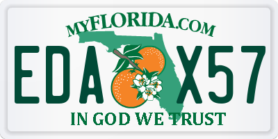 FL license plate EDAX57