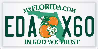 FL license plate EDAX60
