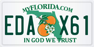 FL license plate EDAX61