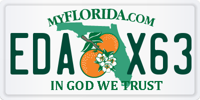 FL license plate EDAX63