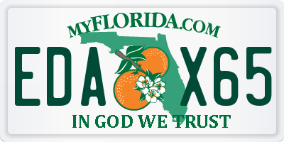 FL license plate EDAX65